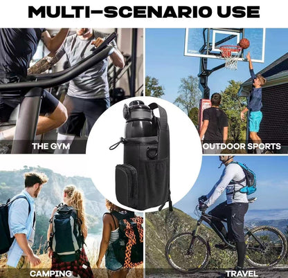 Magnetic Gym Bag with Water Bottle Holder for Men and Women - Black Fitness Gift
