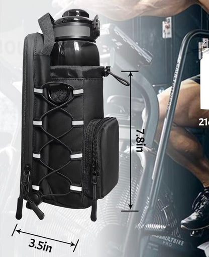 Magnetic Gym Bag with Water Bottle Holder for Men and Women - Black Fitness Gift