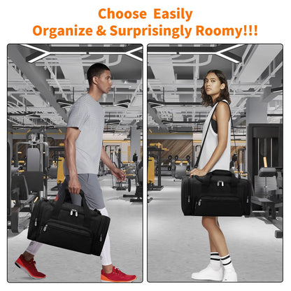 17-Inch Small Duffel Weekender Bag for Travel and Gym, Black