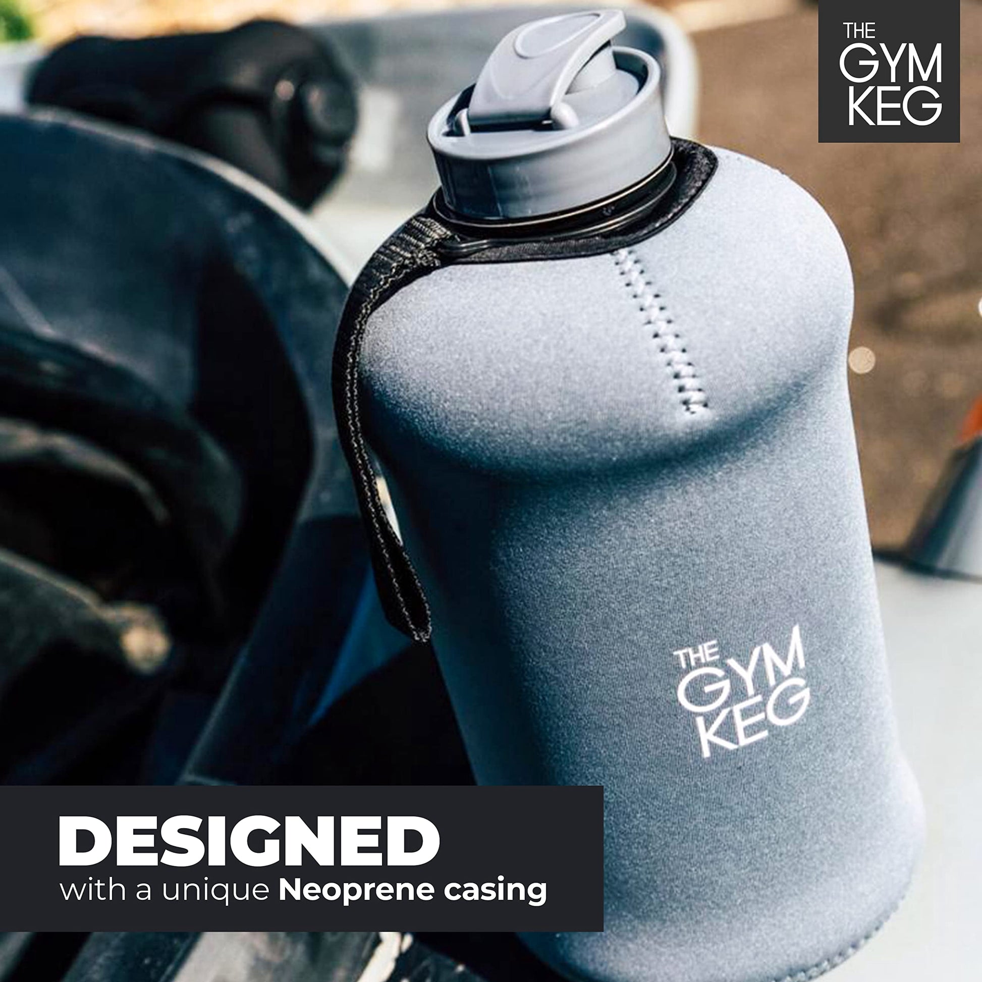 Insulated Half Gallon Sports Water Bottle - 74.4 Fl Oz (2.2 L) Gym Keg