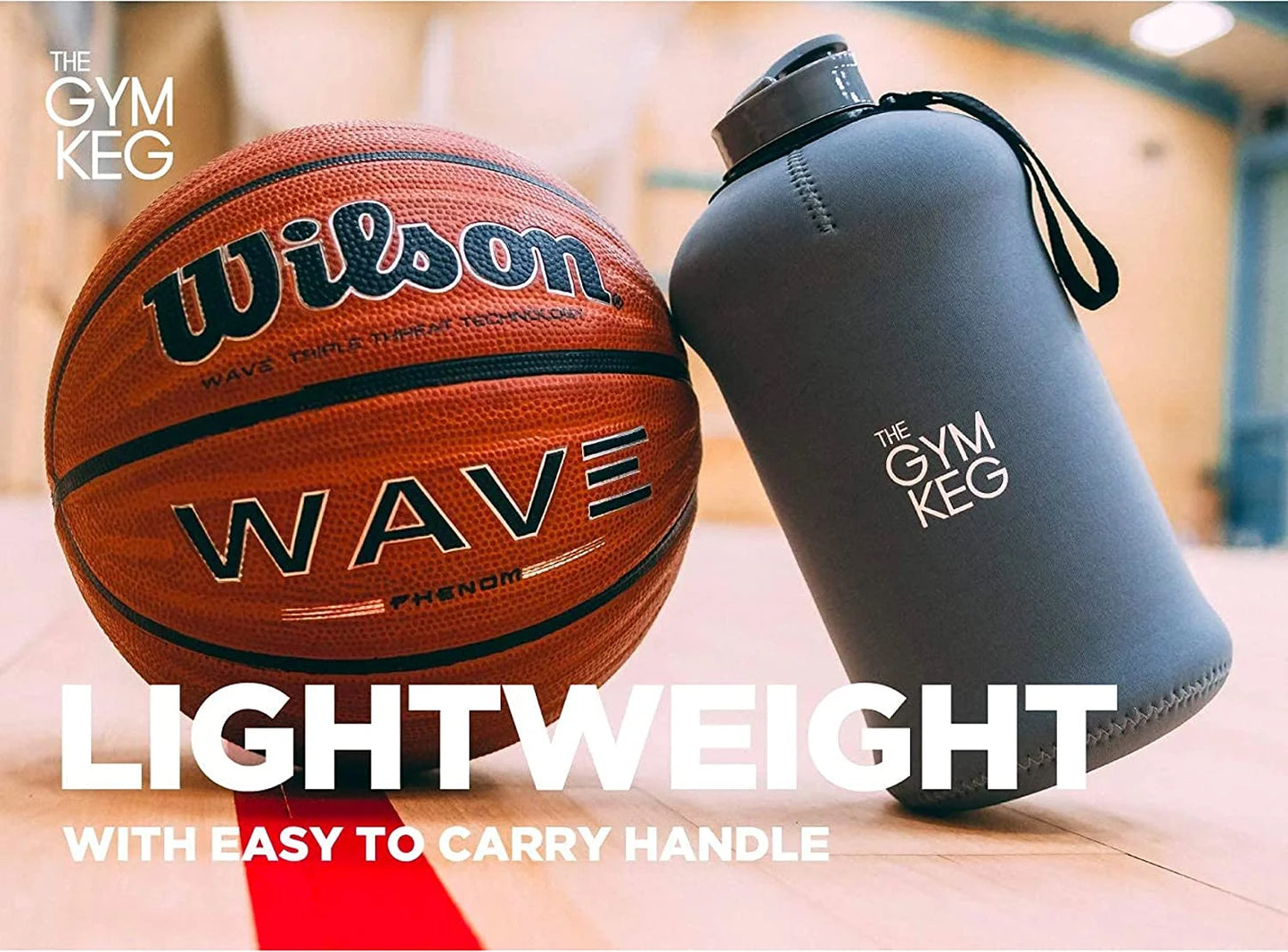 Insulated Half Gallon Sports Water Bottle - 74.4 Fl Oz (2.2 L) Gym Keg
